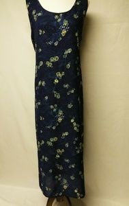 Millenium, 20, navy with floral print maxi